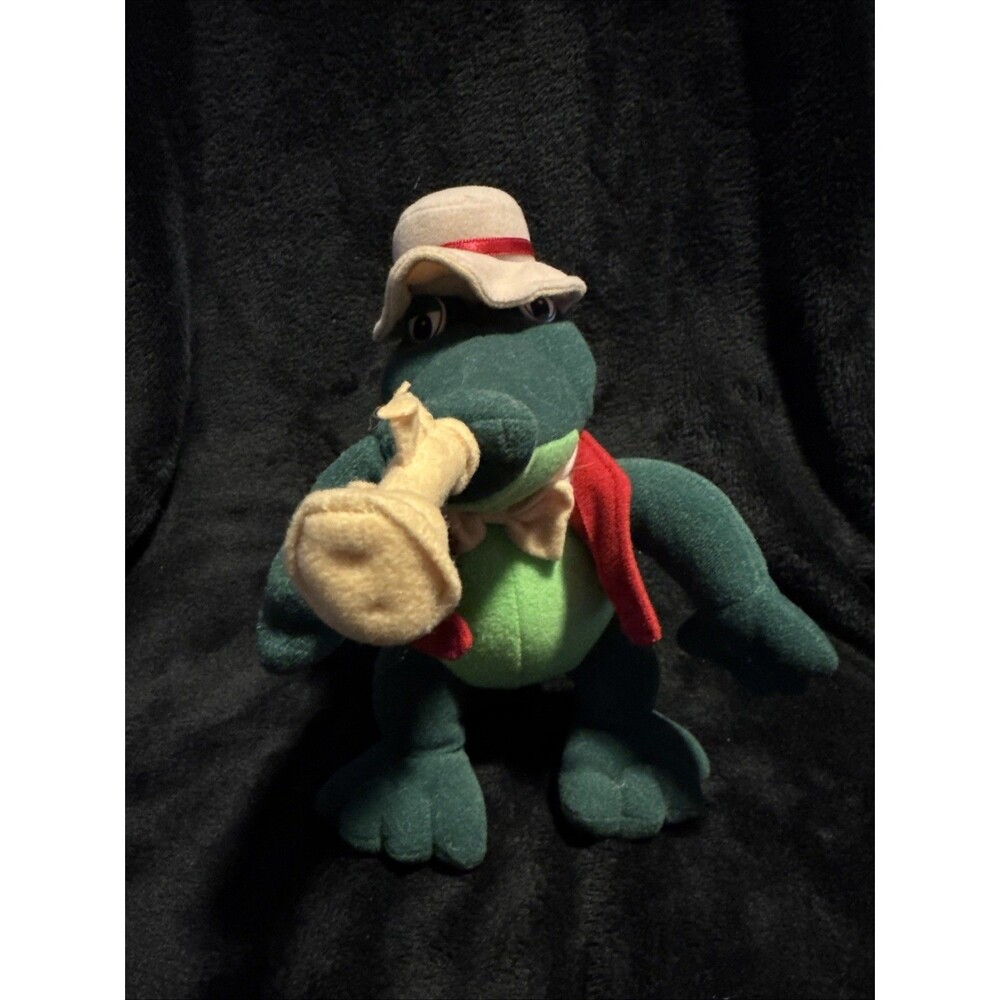 Vintage 90s It's All Greek To Me Green Alligator Crocodile 9” Plush